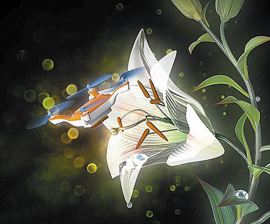 “机器蜜蜂”实现无人机授粉 “机器蜜蜂”实现无人机授粉