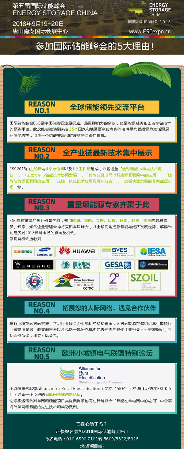 揭秘丨参加国际储能峰会的5大理由！