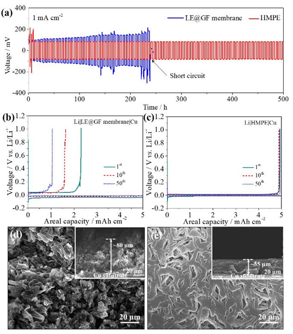 基于近单离子传导层次结构聚合物电解质的稳定锂金属电池