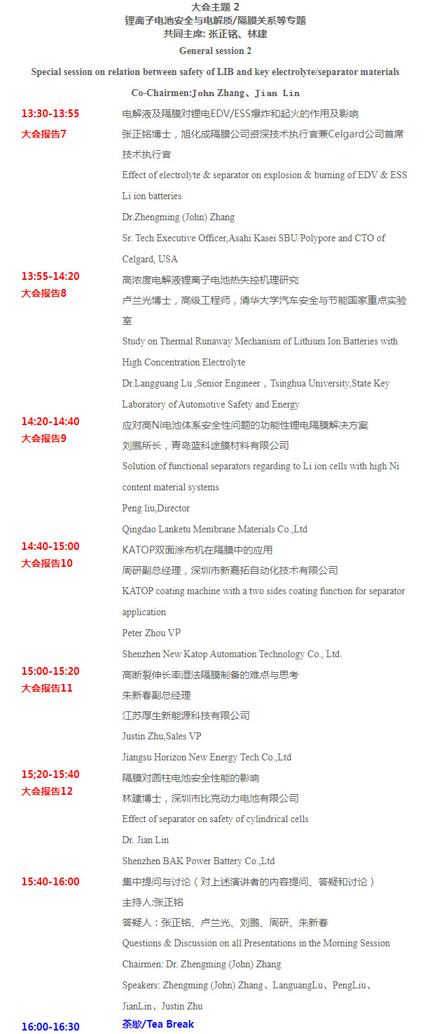 第四届新型电池电解质/隔膜材料技术国际论坛 第四届新型电池电解质/隔膜材料技术国际论坛