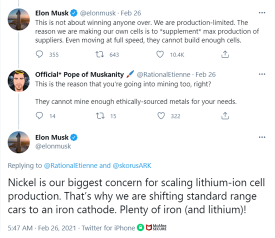 马斯克“力推”磷酸铁锂电池背后的逻辑 马斯克“力推”磷酸铁锂电池背后的逻辑