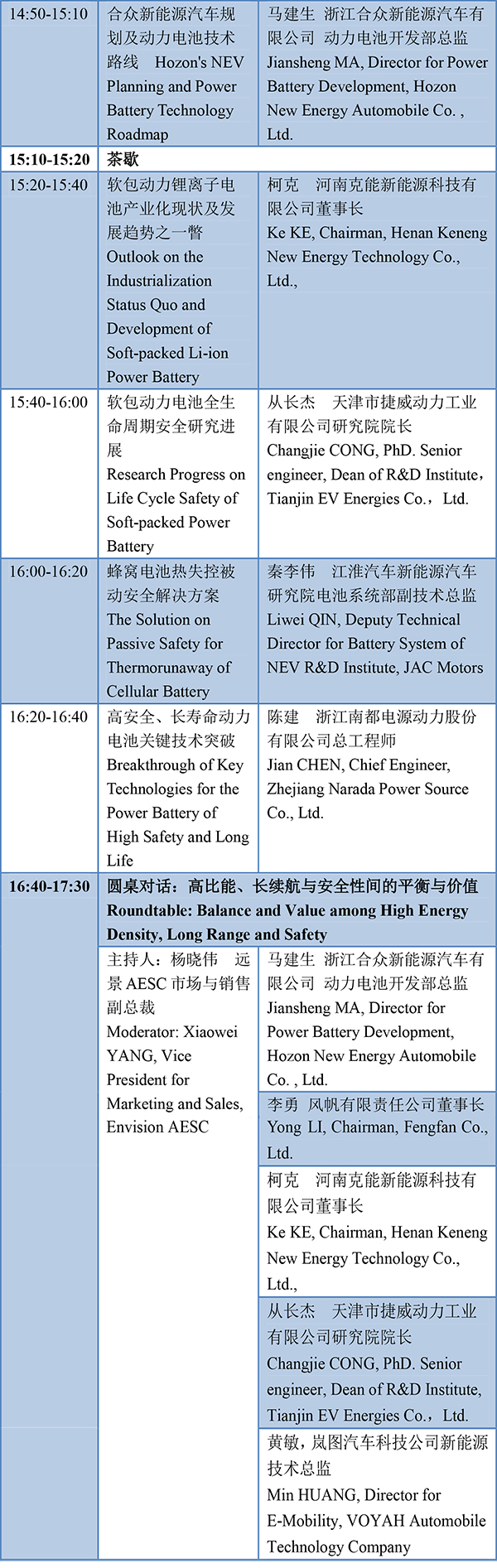 峰会议程-第二届新能源汽车及动力电池（CIBF深圳）国际交流会