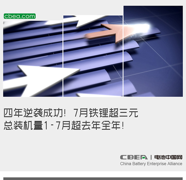 四年逆袭成功!7月铁锂超三元,总装机量1-7月超去年全年! 四年逆袭成功!7月铁锂超三元,总装机量1-7月超去年全年!