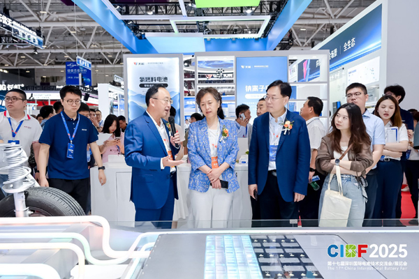 图为电源行业协会领导和协会理事会部分成员代表参观CIBF2025