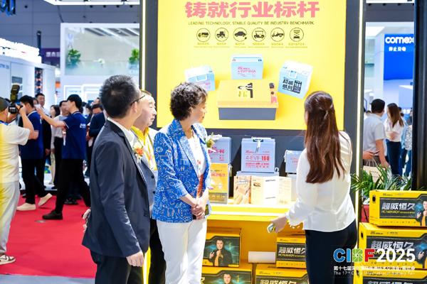 图为电源行业协会领导和协会理事会部分成员代表参观CIBF2025