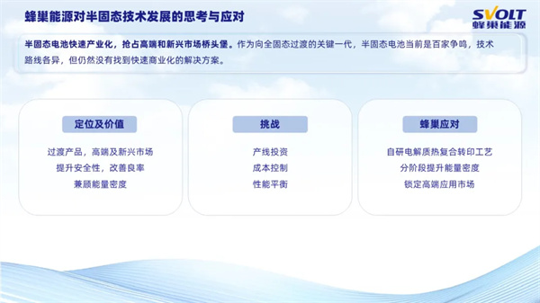 蜂巢能源杨红新：量产路径优先，360Wh/kg半固态电池配套低空飞行器年底实现首飞